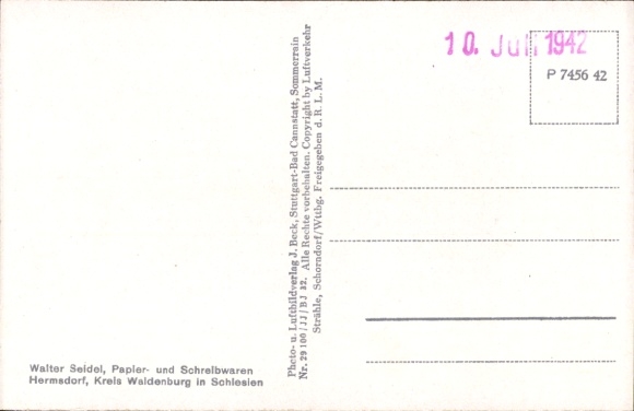 Postcard Sobięcin Hermsdorf Wałbrzych Waldenburg Silesia, aerial photograph