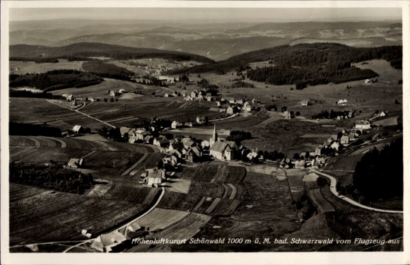 Postcard Schönwald in the Black Forest, aerial photograph