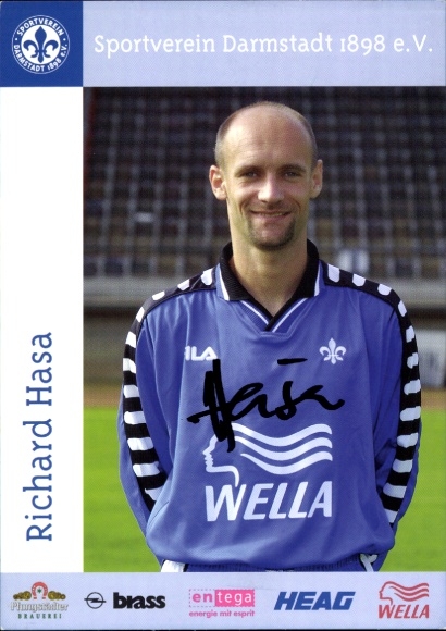 Autogrammkarte Fußballer Richard Hasa, SV Darmstadt 98, Autogramm