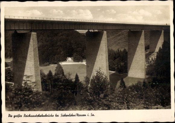 Ak Siebenlehn Großschirma in Sachsen, Reichsautobahnbrücke Muldental
