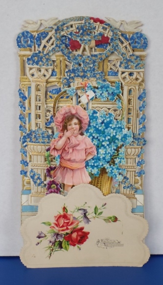 Backdrop card 3D wafer standee, congratulations, child, forget-me-not