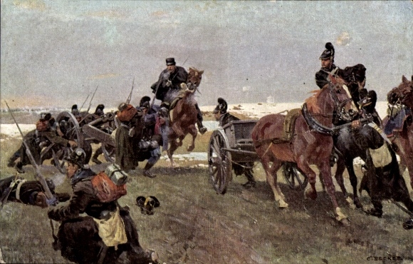 Artist Postcard KB Military Max Joseph Knight of the Order 1870, Emil von Stengel, Battle of Villepion