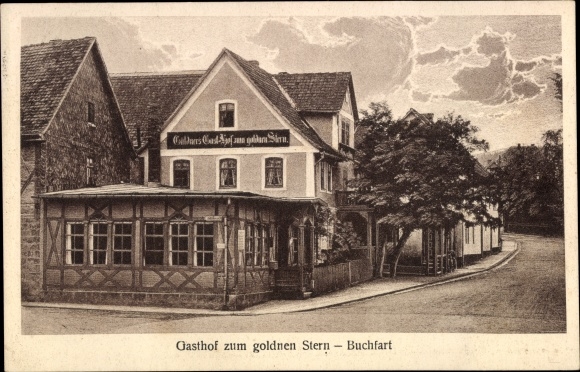 Postcard Buchfart Weimarer Land, Gasthof zum goldenen Stern