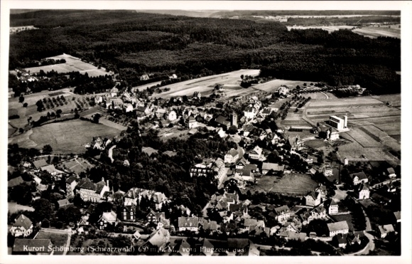 Ak Schönberg Seelbach im Schwarzwald Baden, Fliegeraufnahme