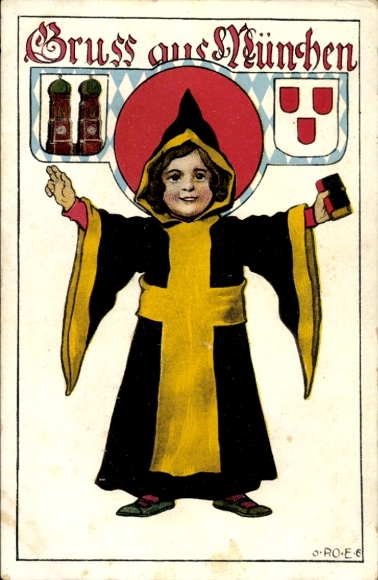 Artist Postcard Engelhard, POE, Munich, Münchner Kindl