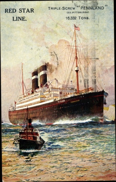 Artist PC Passenger steamer Pennland, Red Star Line