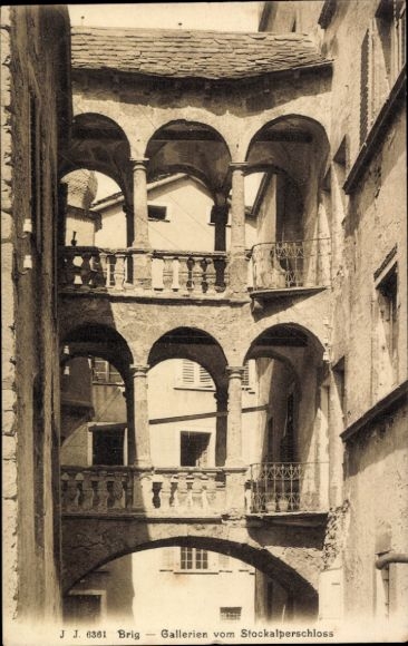 KP Brigue Brig Glis Kanton Valais, galerie zamku Stockalper, architektura