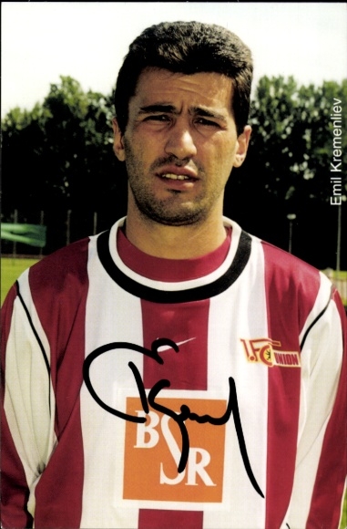 Autogrammkarte Emil Kremenliev, 1. FC Union, BSR, Nike, Autogramm