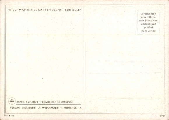 Artist Postcard Schmidt, Hans, Flying Golden Eagle