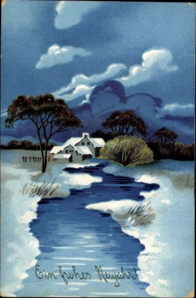 7 old artist PC congratulations New Year, various motifs
