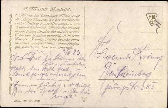 KP artysty Mühlberg, G., Goldelse bajki wg E. Marlitta, przed podróżą