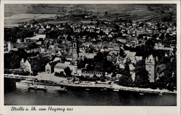 Postcard Eltville am Rhein Hessen, aerial photograph