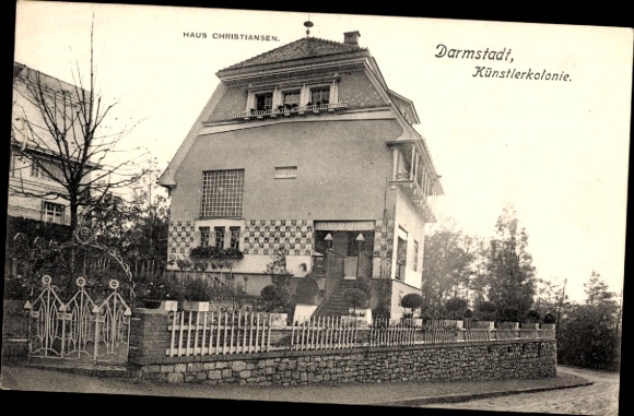 Postcard Darmstadt in Hessen, artists' colony, Haus Christiansen