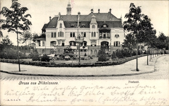 Postcard Berlin Zehlendorf Nikolassee, Post