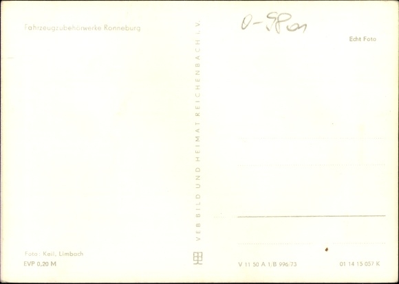 Postcard Limbach in the Vogtland, company holiday home VEB Barkas works, vehicle accessories works Ronneburg