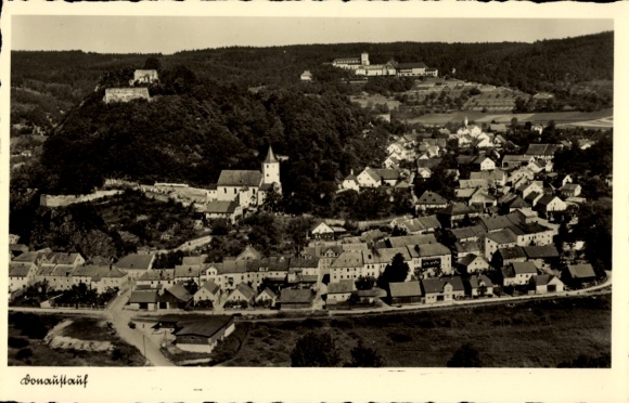 Postcard Donaustauf in the Upper Palatinate, aerial photograph