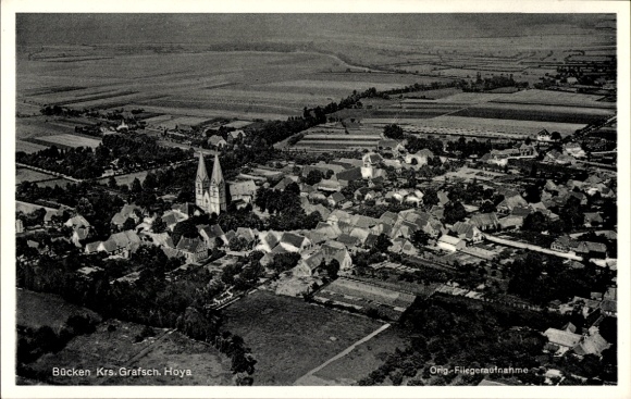 Postcard Bücken in Lower Saxony, aerial photograph