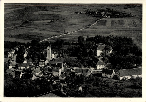 Ak Oberstadion in Oberschwaben, Fliegeraufnahme
