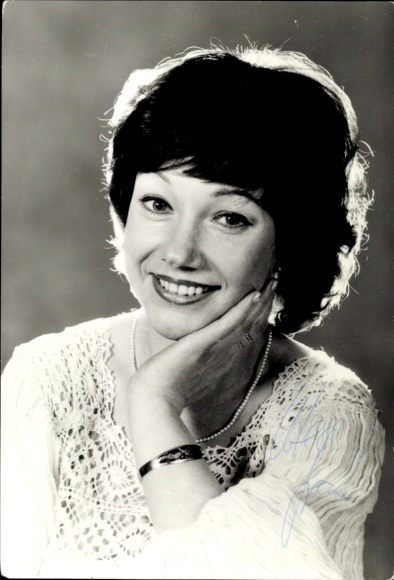 Postcard actress, portrait, autograph