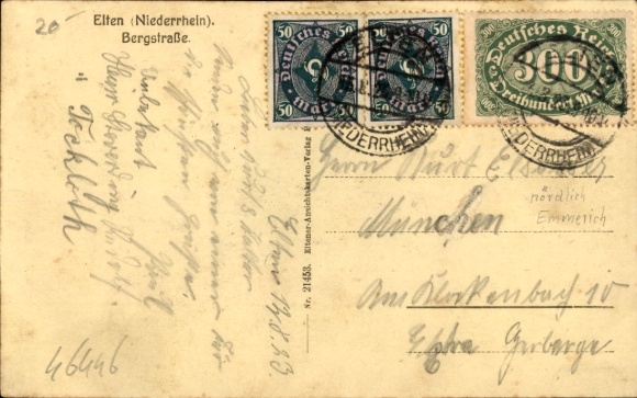 Postcard Elten Emmerich am Niederrhein, Bergstraße
