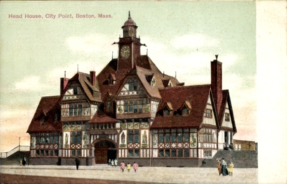 Postkaart Boston Massachusetts USA, Hoofdgebouw, City Point