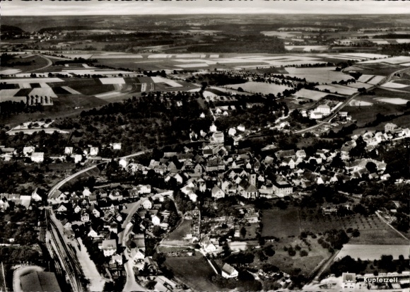 Postcard Kupferzell in Württemberg, aerial view of wide landscape, quiet atmosphere