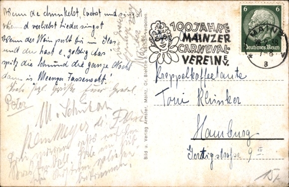 KP Mainz am Rhein, Stowarzyszenie karnawałowe w Moguncji, Książę Martin I, Księżniczka Hildegarda I, Rok jubileuszowy 1938