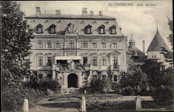 Postcard Altdöbern in Lower Lusatia, Count&#39;s Castle