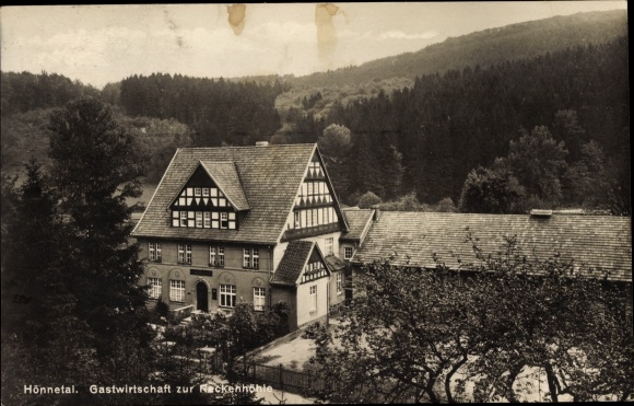 Postcard Binolen Balve Märkischer Kreis, inn for the Recken cave