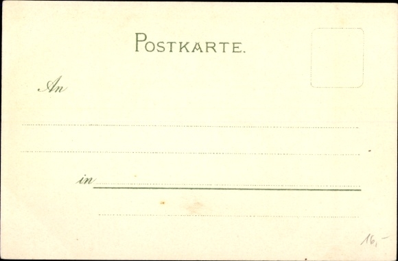 Artysta lito Carl Münch, Durlach Karlsruhe Baden, Turmberg, germański ze skrzydlatym hełmem i lancą