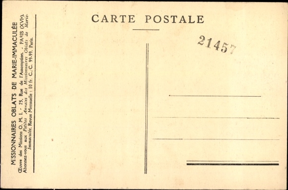 Postcard Missions of Ceylon, Series V, The Missionary helping the sick while crossing the rice fields