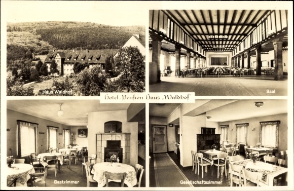 Postcard Eschenstruth Helsa in Hessen, Haus Waldhof, hall, guest room, drawing room