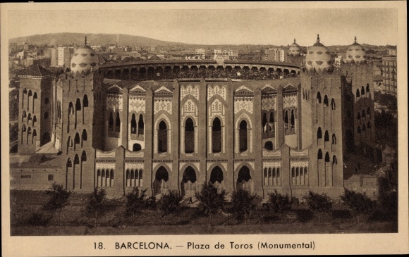 Postcard Barcelona Catalonia Spain, Plaza de Toros