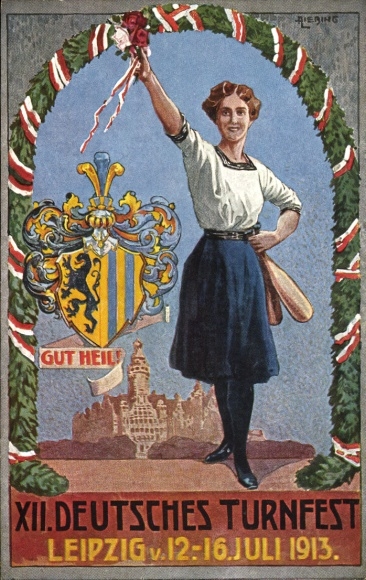 Coat of arms of Leipzig in Saxony, XII German Gymnastics Festival 1913, Gut Heil