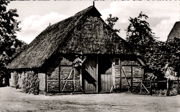 Ak Ahrensburg in Holstein, Reetdachhaus, Schäferkate