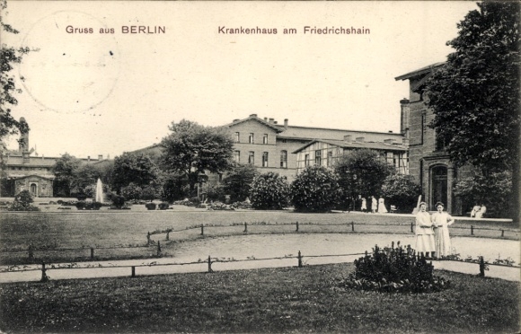 Postcard Berlin Friedrichshain, Hospital