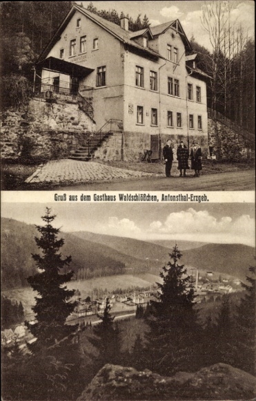 Ak Antonsthal Breitenbrunn in het Erzgebirge, Gasthaus Waldschlösschen