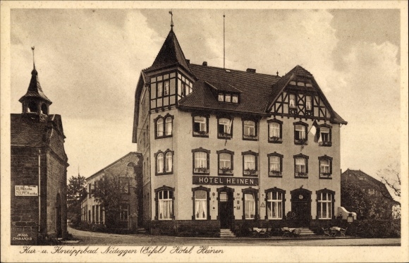 Postcard Nideggen in the Eifel, Hotel Heinen