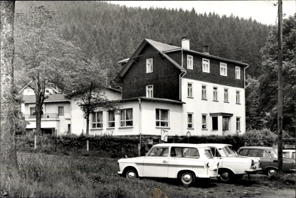 Ak Manebach Ilmenau in Thüringen, HO-Restaurant, Huis 11, Gasthof Moosbach