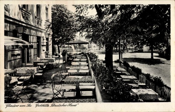 Ansichtkaart Glindow am See Werder, restaurant Deutsches Haus, eigenaar Karl Haseloff