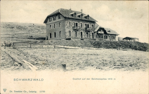 Postcard Baiersbronn in the Black Forest, guesthouse on the Belchenspitze