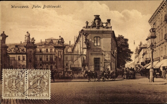 Postcard Warszawa Warsaw Poland, Palac Brühlowski