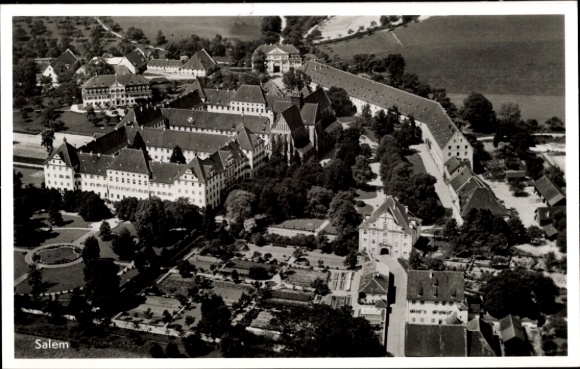 Postcard Salem in the Bodenseekreis Baden, aerial photograph