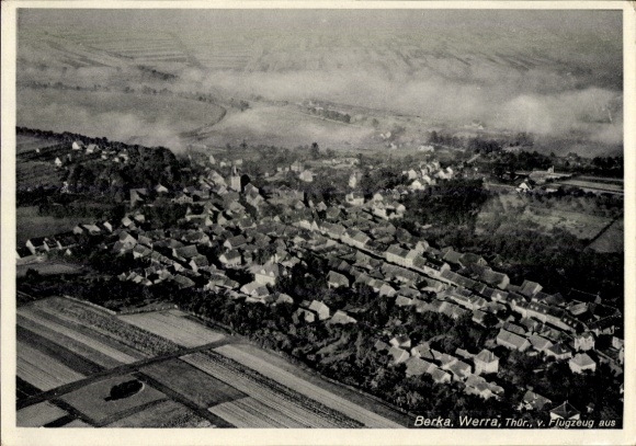 Postcard Berka on the Werra Thuringia, aerial photograph