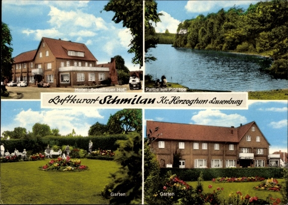 Postcard Schmilau in the Duchy of Lauenburg, Hotel Schmilauer Hof, Pinnsee