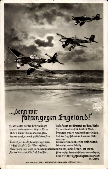 Lied Ak Denn wir fahren gegen Engeland, H. Löns, Deutsche Luftwaffe, Sturzkampfbomber Junkers Ju 87