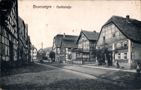 Postcard Beverungen on the Weser, Marktstraße