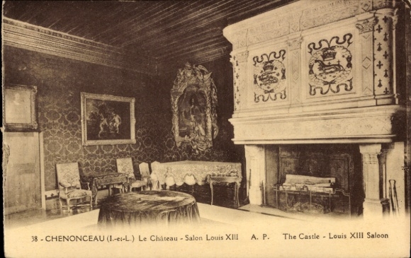 CPA Chenonceaux Indre et Loire, Château, Salon Louis XIII
