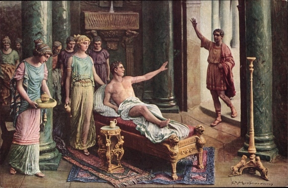 Artist PC Mastroianni, Domenico, Scene from Quo Vadis, Petronius, Vinicius