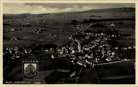 Postcard Dietmannsried in Oberallgäu, aerial photograph